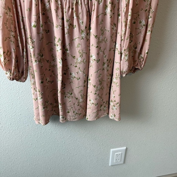 Reformation Morris Mini Dress Melody Blush Pink Long Sleeve Smock Floral Women 2 - Picture 7 of 16
